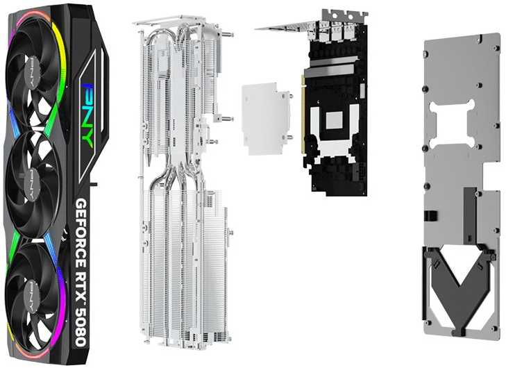 „Pny Technologies“ „GeForce RTX 5080 ARGB OC“ – 16 GB GDDR7 vaizdo plokštė