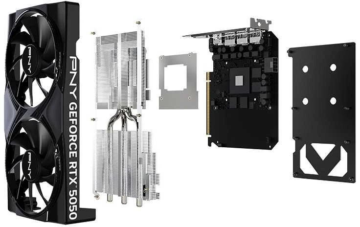 PNY Vaizdo plokštė GeForce RTX 5050 8GB 2F VCG50508DFXPB1
