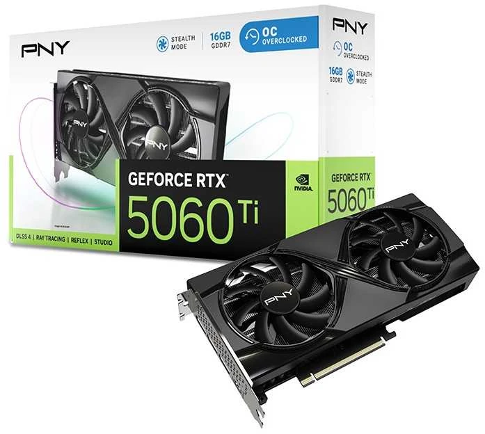 Vaizdo plokštė PNY GeForce RTX 5060 Ti Dual Fan 16GB OC DLSS 5