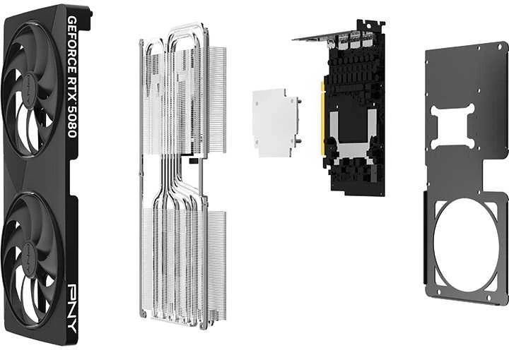 PNY GeForce RTX 5080 Slim OC vaizdo plokštė, 16384 MB GDDR7