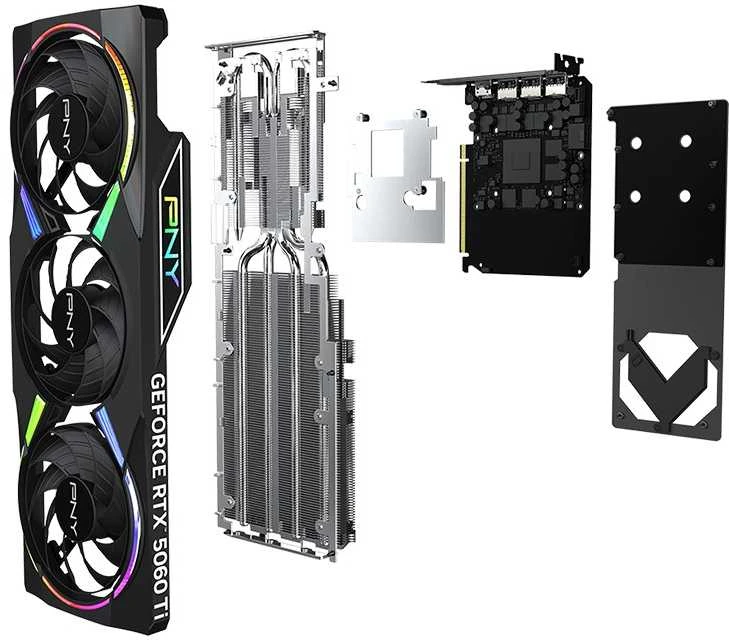 Vaizdo plokštė PNY GeForce RTX 5060 Ti Epic-X RGB 8GB OC DLSS 4
