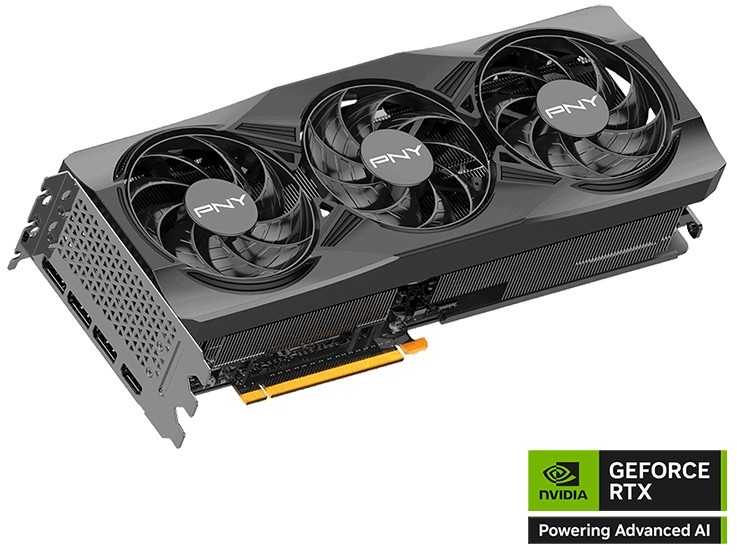 Vaizdo plokštė PNY GeForce RTX 5070 Ti su trimis ventiliatoriais, 16 GB, DLSS4