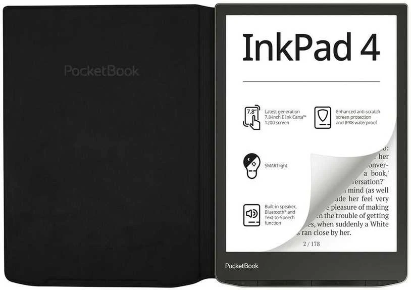 Dėklas PocketBook InkPad 4 Flip, juodos spalvos (HN-FP-PU-743G-RB-WW) aprašymas - Prekės nuotrauka