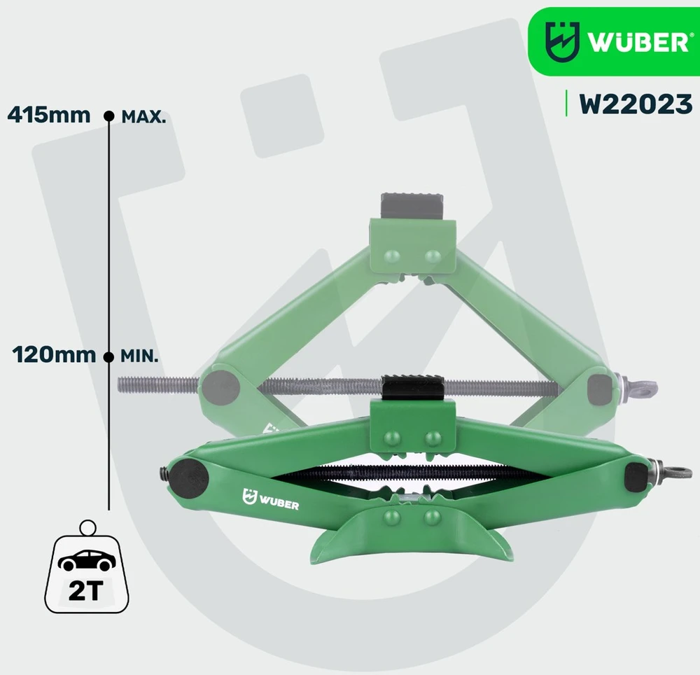 2 t trapezoidal car jack 120–415 mm W22023 WUBER