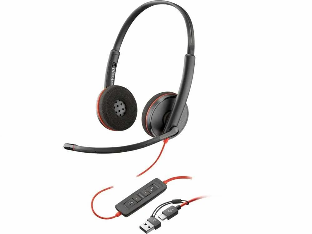 Hewlett Packard (HP) HP Poly Blackwire 3220 stereo USB-C ausinės + USB-C/A adapteris