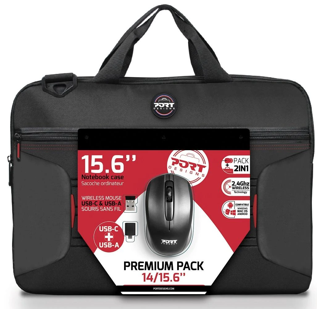 PORT DESIGNS | PREMIUM PACK 14/15.6 | Messenger - Briefcase | Juodas