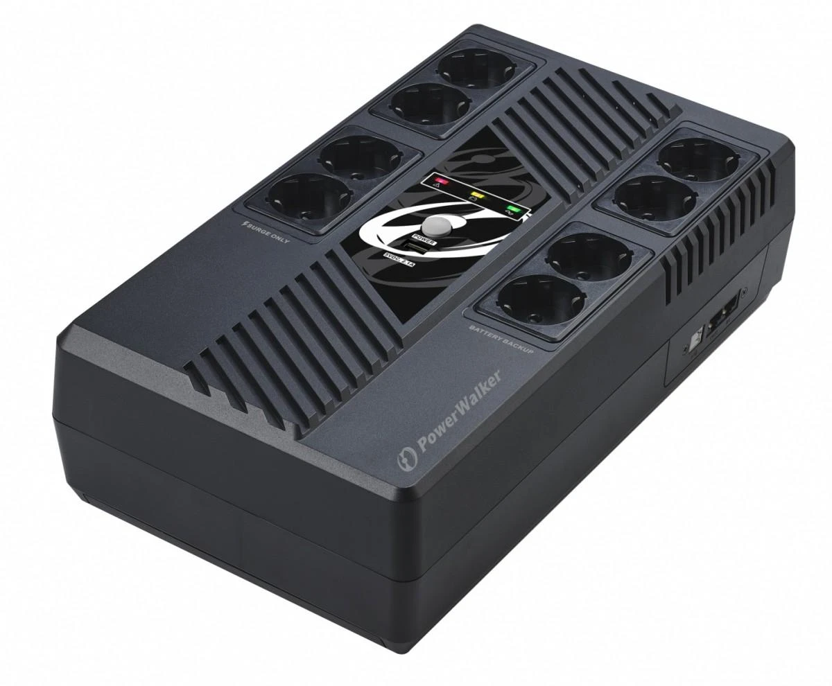 Power Walker POWERWALKER UPS Line-Interactive 800VA MS 8x FR RJ45 įvestis / išvestis USB HID USB įkroviklis