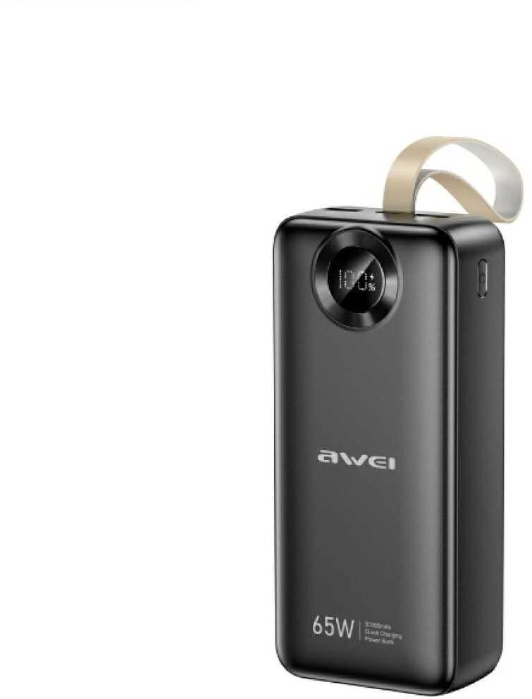 Powerbank Awei PA-34 30000mAh 65W Fast charging juodos spalvos