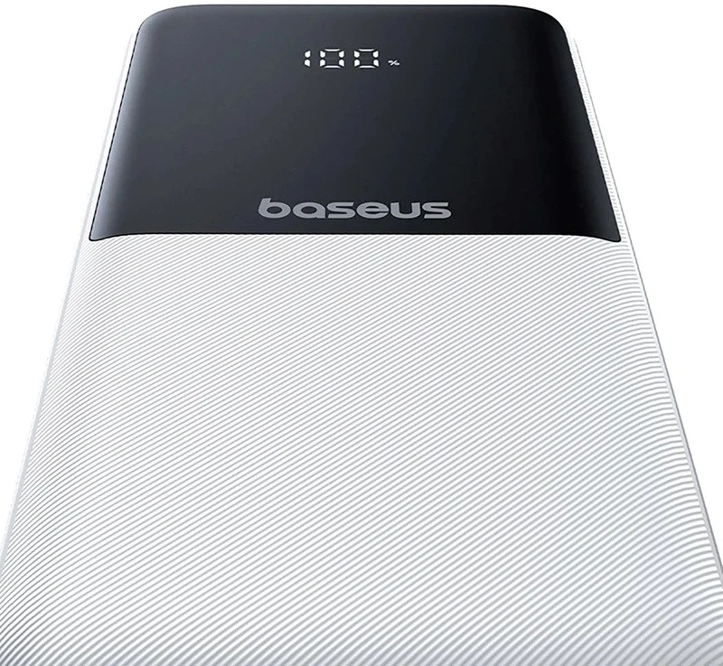 Baseus „A6ac4 Lipow“ 10000mAh 22,5 W išorinė baterija su dviem integruotais laidais (su „A6ac4 Simple USB-A - USB-C 3A 20 cm“ laidu) – balta