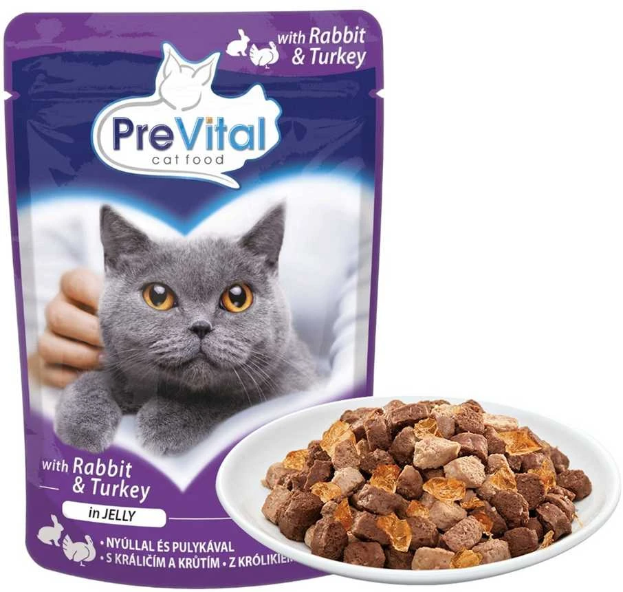 PREVITAL kalakutiena ir triušiena drebučiuose - šlapias kačių ėdalas - 100 g