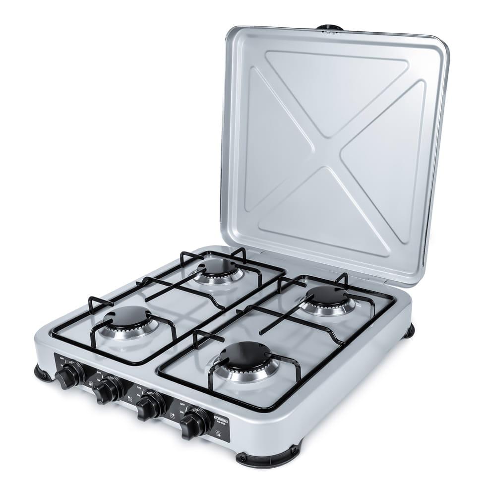 PROMIS KG400 Four-burner gas stove sidabrinis