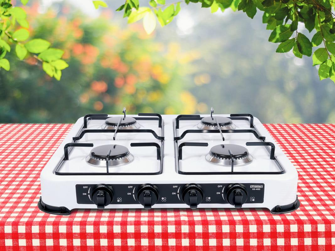 PROMIS KG400 Four-burner gas stove sidabrinis
