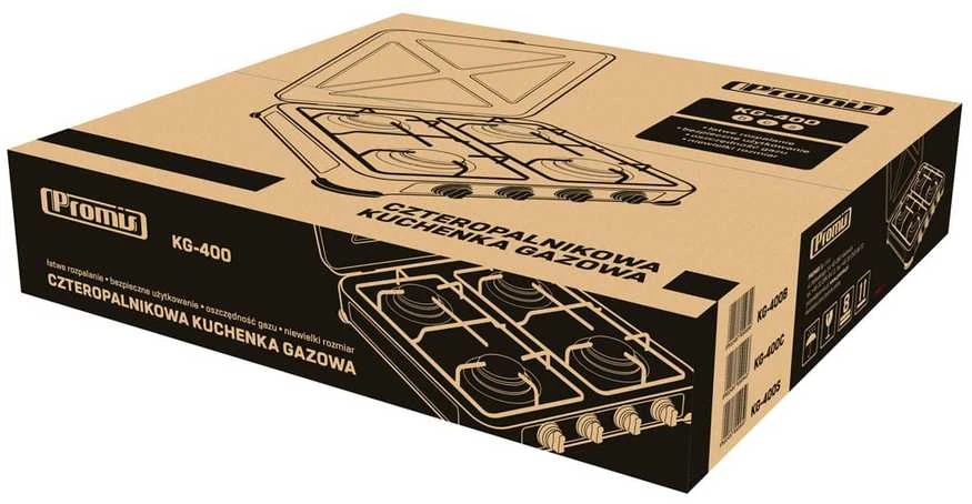 PROMIS KG400 Four-burner gas stove sidabrinis