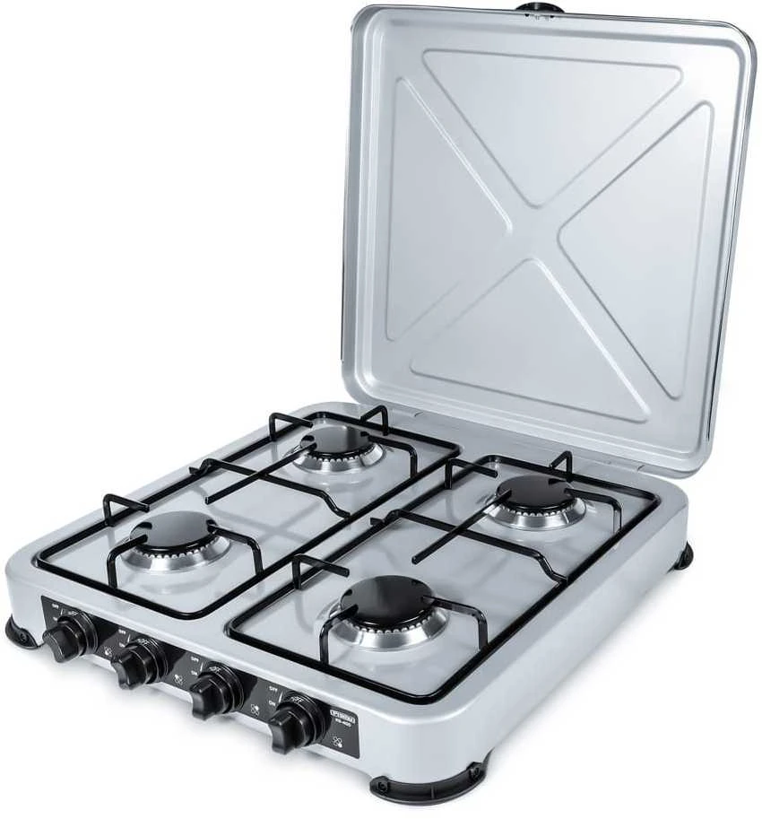 PROMIS KG400 Four-burner gas stove sidabrinis