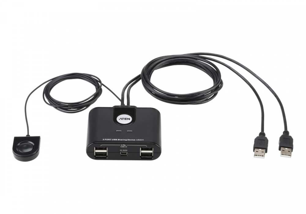 Aten 2 prievadų USB 2.0 periferinio bendrinimo įrenginys | Aten | USB 2.0 | 2 x 4 USB 2.0 periferinio bendrinimo jungiklis