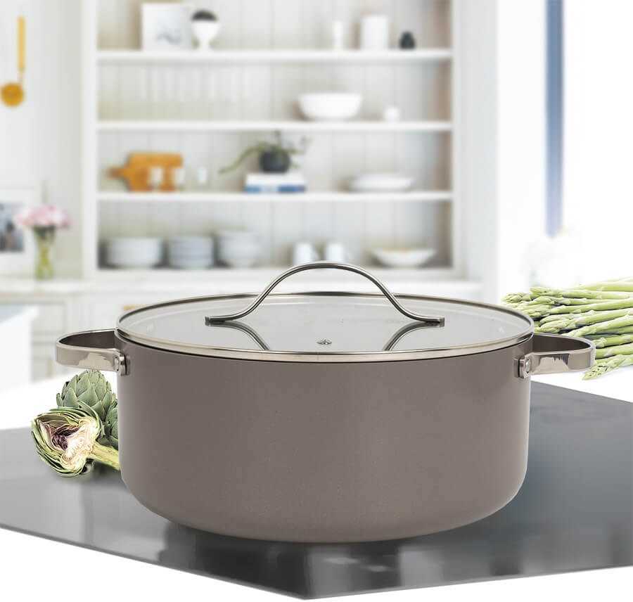 Puodas su dangčiu MAESTRO MR-4009 (MR-4009-20) 20 cm 2.3 l Pilkas