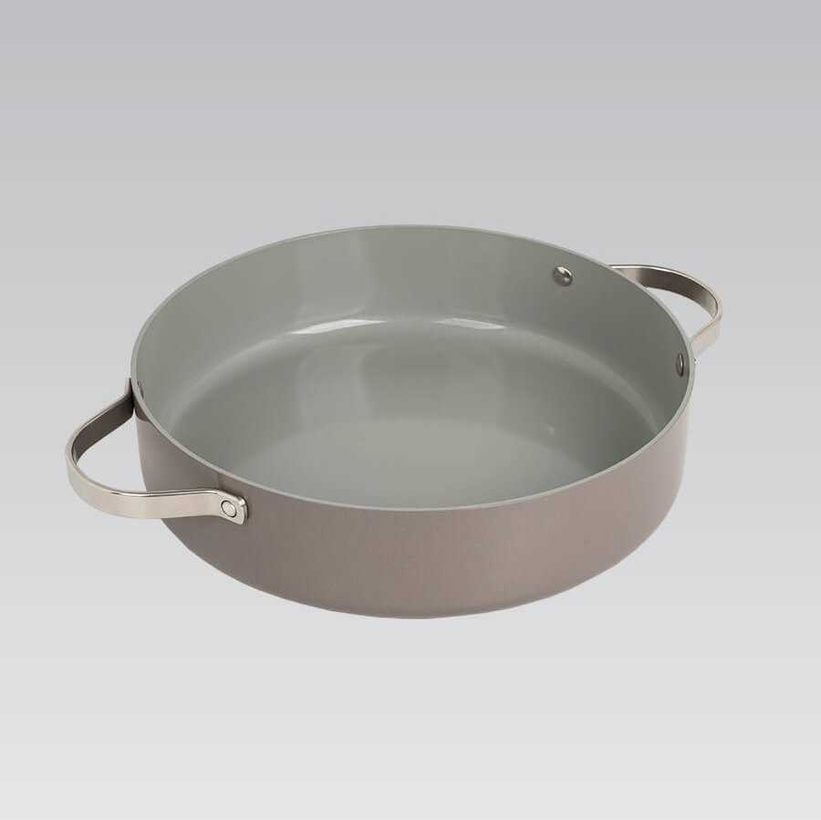 Puodas shallow su dangčiu MAESTRO MR-4009 (MR-4009-28S) 28 cm 3.9 l Pilkas
