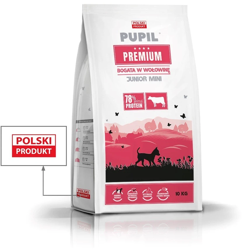 PUPIL PREMIUM JUNIOR MINI Maistas šunims su jautiena 10 kg
