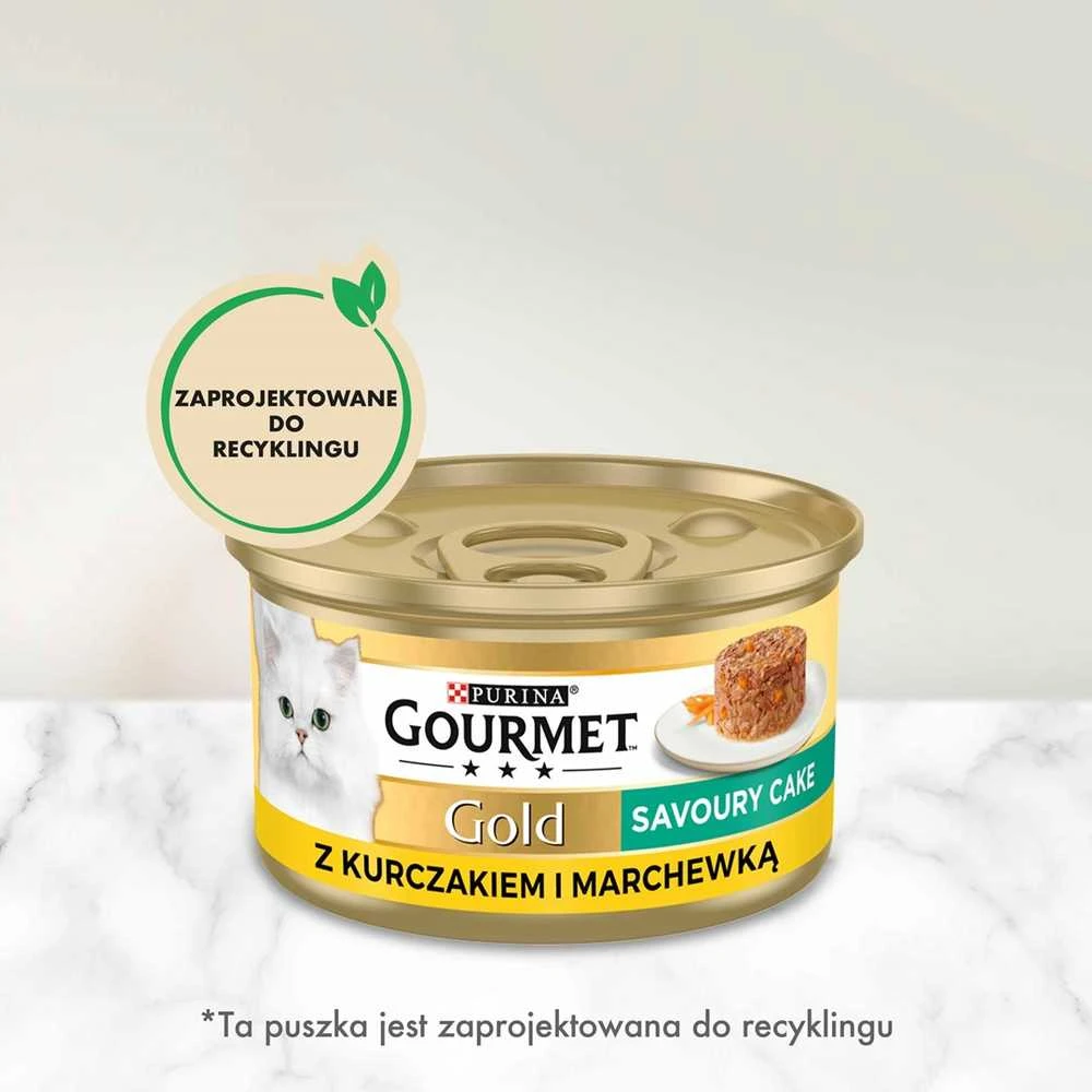 Purina Nestle Drėgnas Kačių Maistas - Gourmet Gold - Vištienos Ir Morkų Pyragas 85g