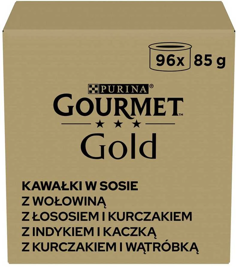 Purina Nestle PIECES PURINA GOURMET GOLD Gabaliukai padaže 4 skonių mišinys - šlapias kačių maistas - 96x85g