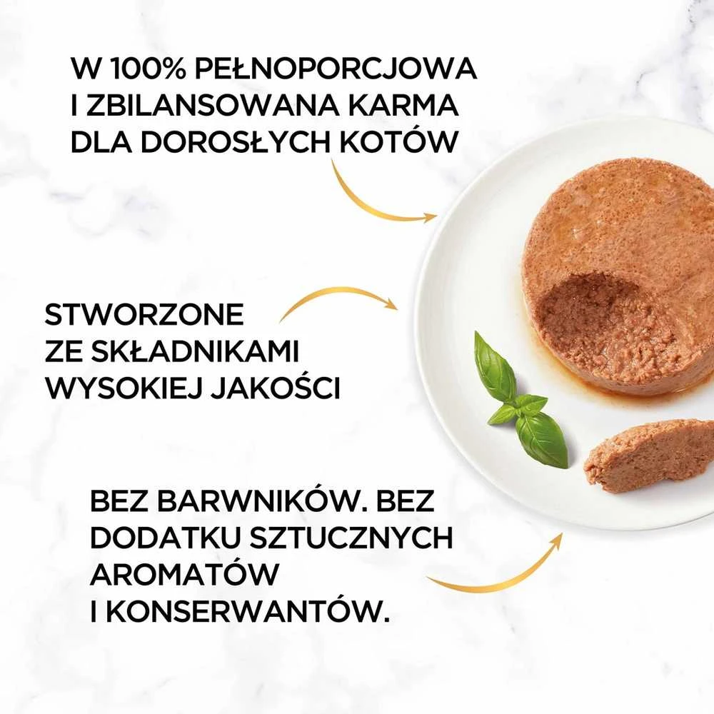 Purina Nestle Gourmet Gold – lašiša ir vištiena -85 g drėgno kačių ėdalo