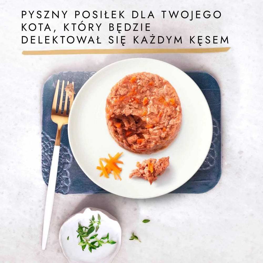Purina Nestle Katės maistas - PURINA Gourmet Gold Skanus pyragas šlapias maistas 48x85g 17% baltymų