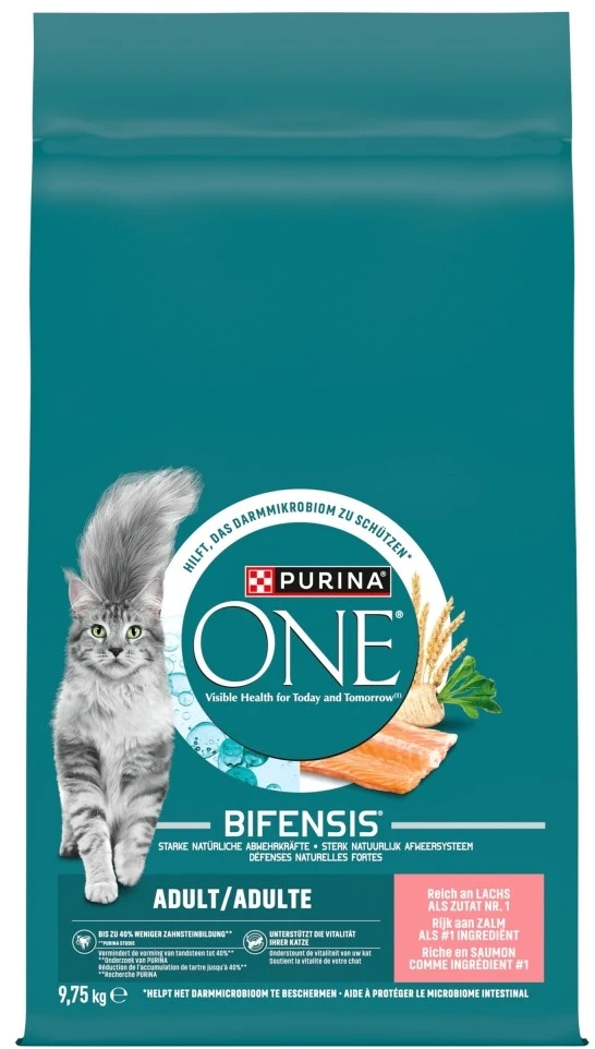 Purina Nestle Kačių Maistas - PURINA One Suaugusiųjų Lašiša 9.75kg 34% Baltymų 14% Riebalų