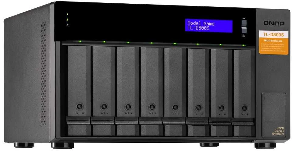 QNAP TL-D800S saugojimo diskų korpusas 2.5/3.5" HDD / SSD aptvaras Juoda, Pilka