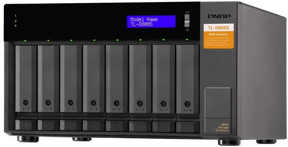 QNAP TL-D800S saugojimo diskų korpusas 2.5/3.5" HDD / SSD aptvaras Juoda, Pilka