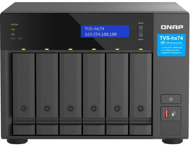QNAP Serveris nas tvs-h674-i5-32g 6x0hdd intel i5-12400 32gb sodimm ddr4