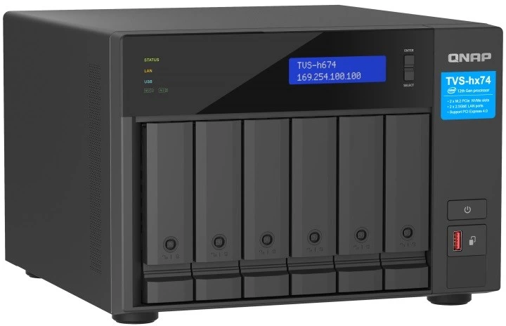 QNAP Serveris nas tvs-h674-i5-32g 6x0hdd intel i5-12400 32gb sodimm ddr4