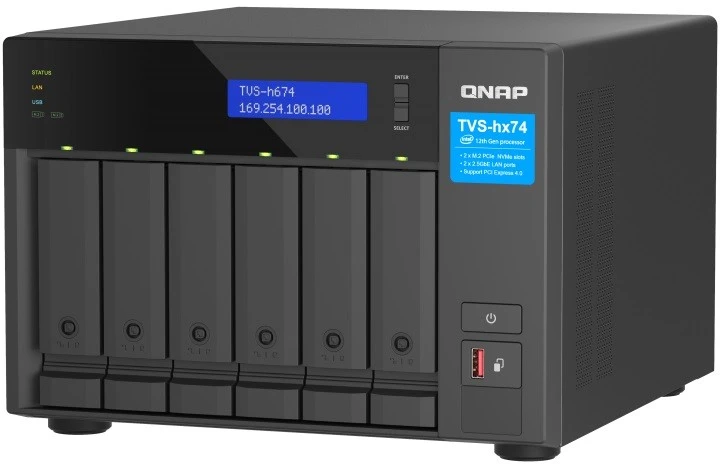 QNAP Serveris nas tvs-h674-i5-32g 6x0hdd intel i5-12400 32gb sodimm ddr4