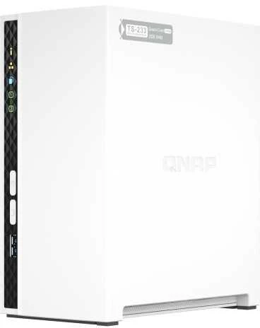 Serveris QNAP | 2 skyrių ARM | TS-233 | Iki 2 SATA 6Gb/s, 3Gb/s | ARM 4 branduolių | Cortex-A55 | Procesoriaus dažnis 2,0 GHz | 2 GB | N/A