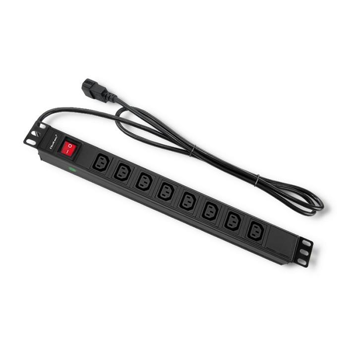 QOLTEC 53998 Apsauga nuo viršįtampių Qoltec skirta RACK 19 1U 10A PDU 8xIEC C13 2m