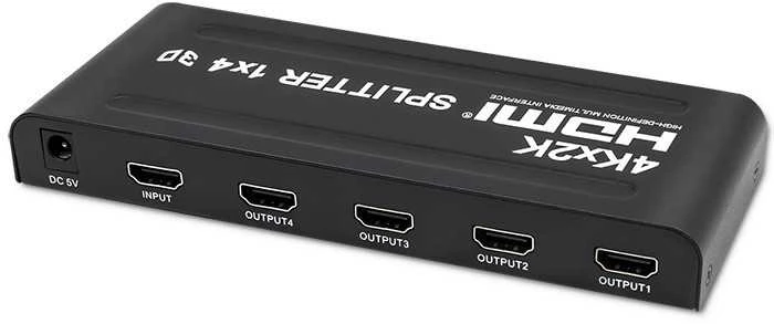 Qoltec 51798 aktyvus HDMI skirstytuvas 4 x HDMI 4K x 2K | 3,4 Gb/s
