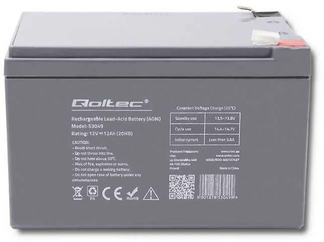 Qoltec Akumuliatorius agm 12v | 12ah