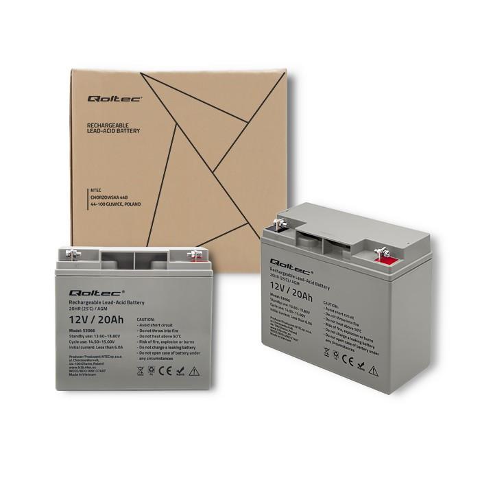 QOLTEC 53066 AGM baterija 12V 20Ah maks. 300A