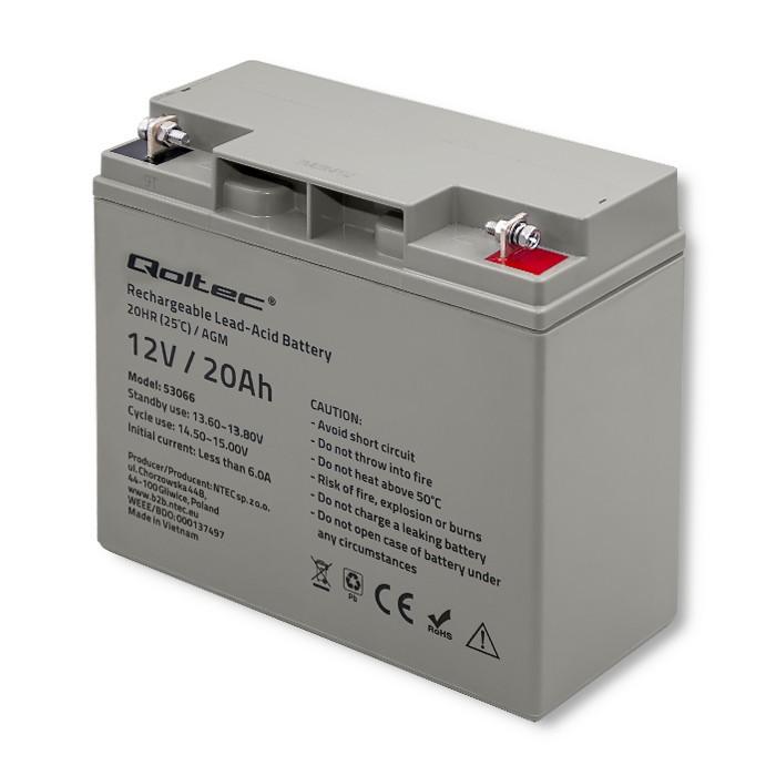 QOLTEC 53066 AGM baterija 12V 20Ah maks. 300A