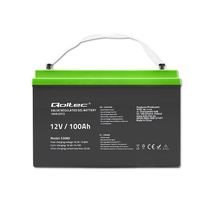 QOLTEC 53080 Gel Baterija 12V 100Ah