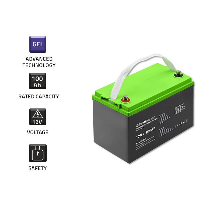 QOLTEC 53080 Gel Baterija 12V 100Ah