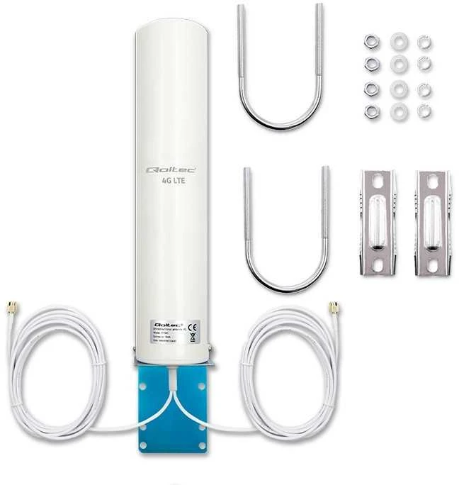 Qoltec 4G LTE dviguba antena | 12dbi | visakryptė | išorinė