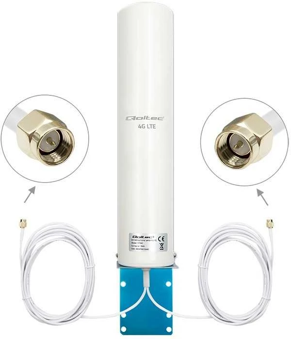 Qoltec 4G LTE dviguba antena | 12dbi | visakryptė | išorinė