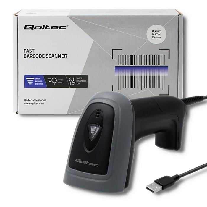 Qoltec 50863 laidinis QR & Brūkšninio kodo skaitytuvas | USB