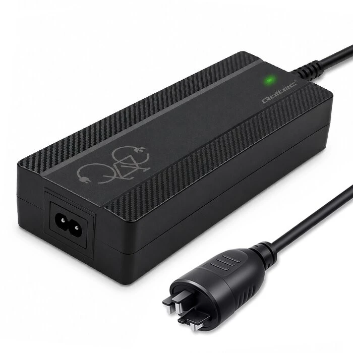 Qoltec 52427 Elektrinio dviračio įkroviklis 36 V | 42 V | 4A | Bosch kištukas + maitinimo laidas