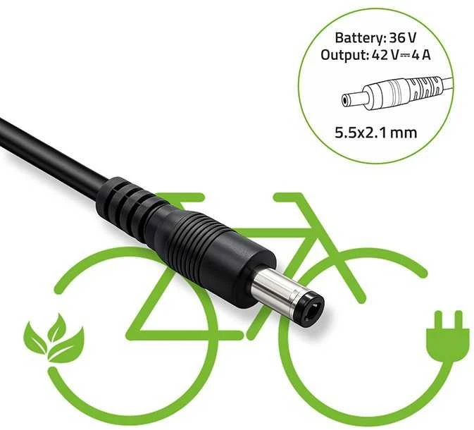 Qoltec greitas įkroviklis elektriniam dvir. 36V 42V 4A 5.5x2.1 su kabeliu