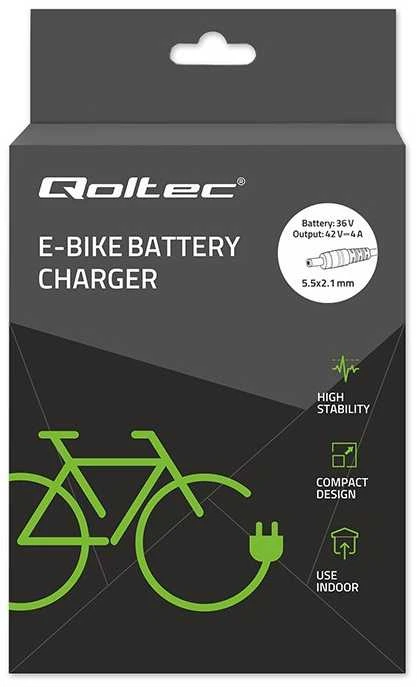 Qoltec greitas įkroviklis elektriniam dvir. 36V 42V 4A 5.5x2.1 su kabeliu