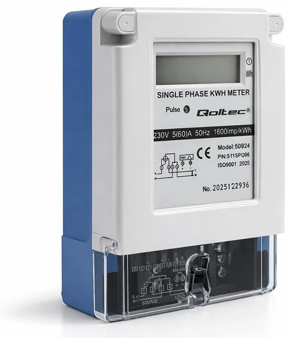 Qoltec Vienfazis elektros skaitiklis 230V 5(60)A LCD
