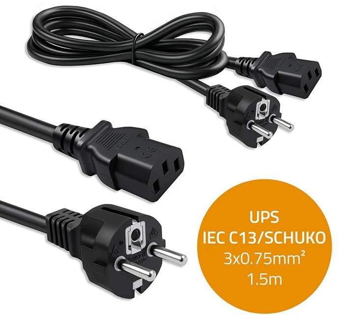 Qoltec Maitinimo kabelis SCHUKO CEE 7/7 | IEC C13 | 1,5 m
