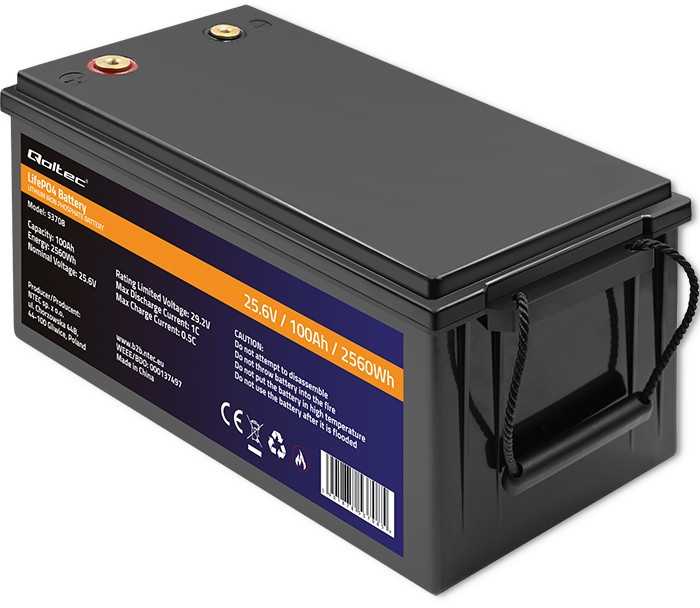 Qoltec Qoltec Akumuliatorius LiFePO4 Litowo-Żelazowo-Fosforanowy | 25.6V | 100Ah | 2560Wh | BMS