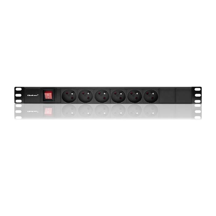 QOLTEC 54470 Maitinimo juostelė RACK spintelėms 1U 16 PDU 6xFRENCH 2m